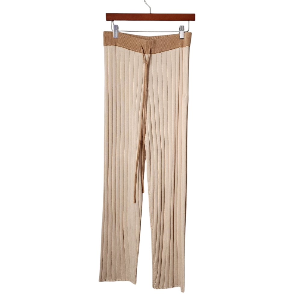 SANCIA x REVOLVE Cielo Knit‎ Ribbed Knit Pants tan size L